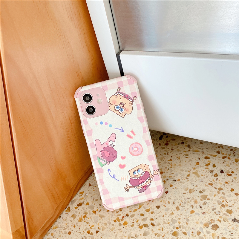 Ốp Điện Thoại Bảo Vệ Bốn Góc In Hình Chú Gấu Đáng Yêu Cho Iphone 12 Mini Pro Max 11 7 8 Plus