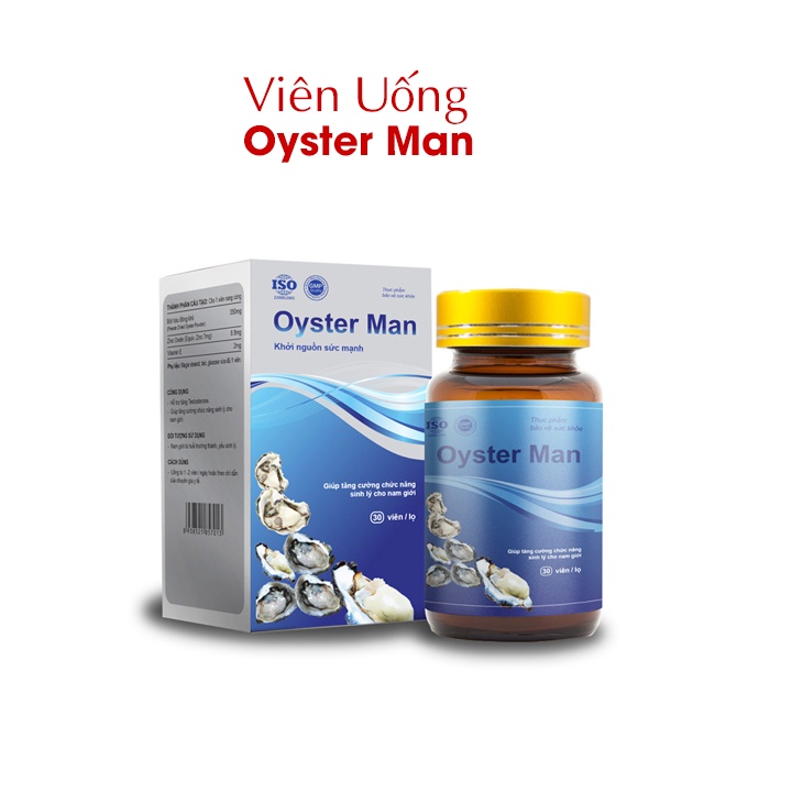 Viên Uống Oyster Man (Hũ 30 Viên) Giúp Tăng Cường Sinh Lý Nam Hiệu Quả & Chống Xuất Tinh Sớm. [Chính Hãng 100%]