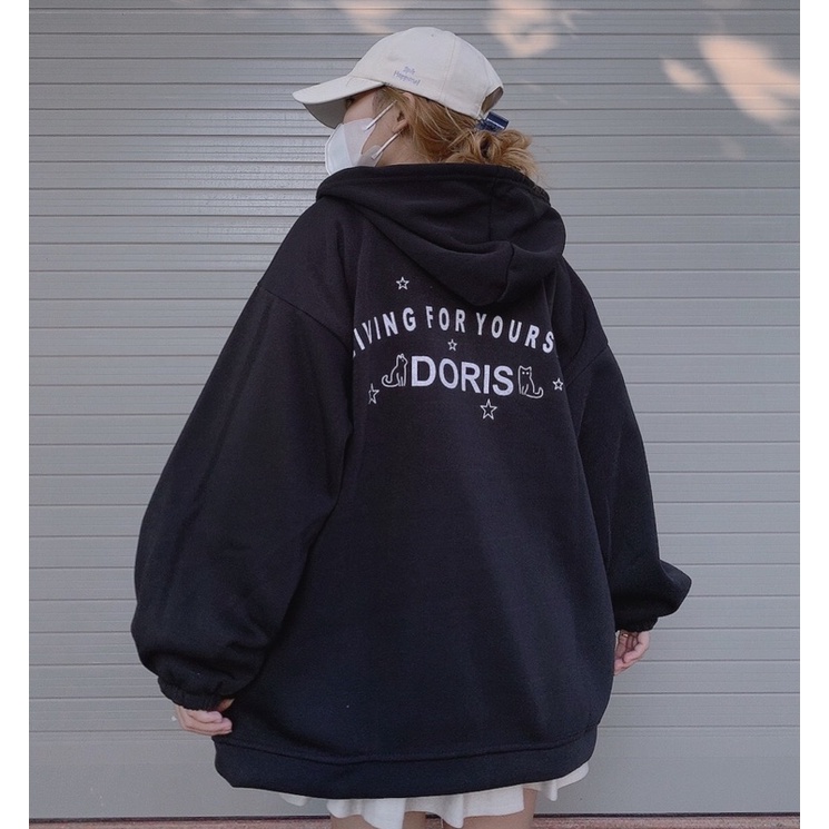 [ ẢNH THẬT ] ÁO KHOÁC NỈ MÈO DORIS ĐEN FORM RỘNG UNISEX (ẢNH THẬT Ở CUỐI) | BigBuy360 - bigbuy360.vn