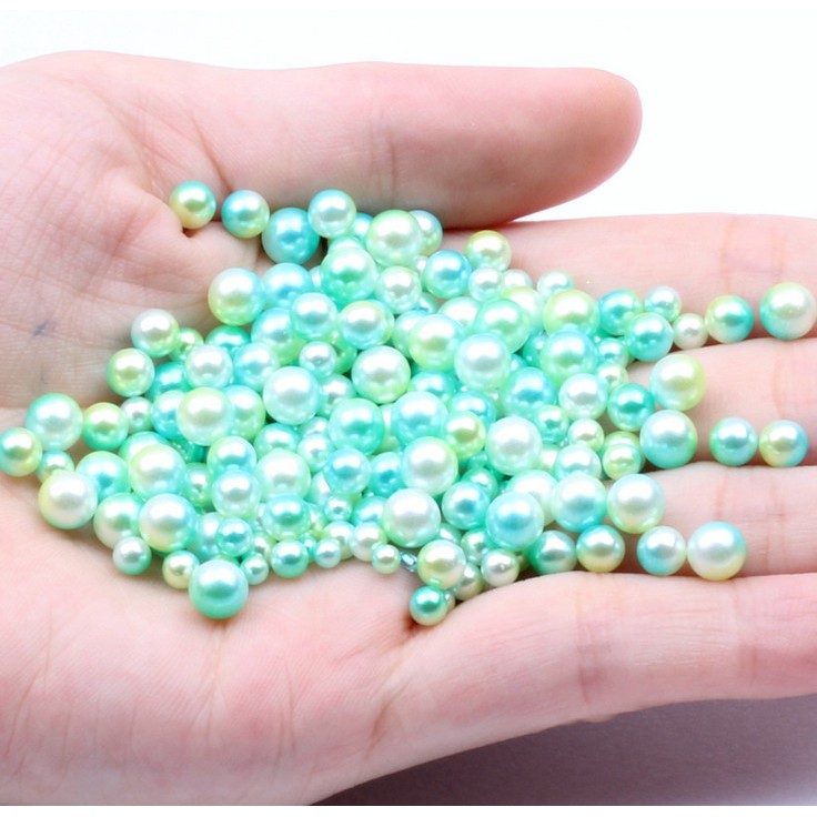Chuỗi hạt ngọc trai giả 4 6 8 10mm nhiều màu không lỗ dùng làm trang sức thủ công