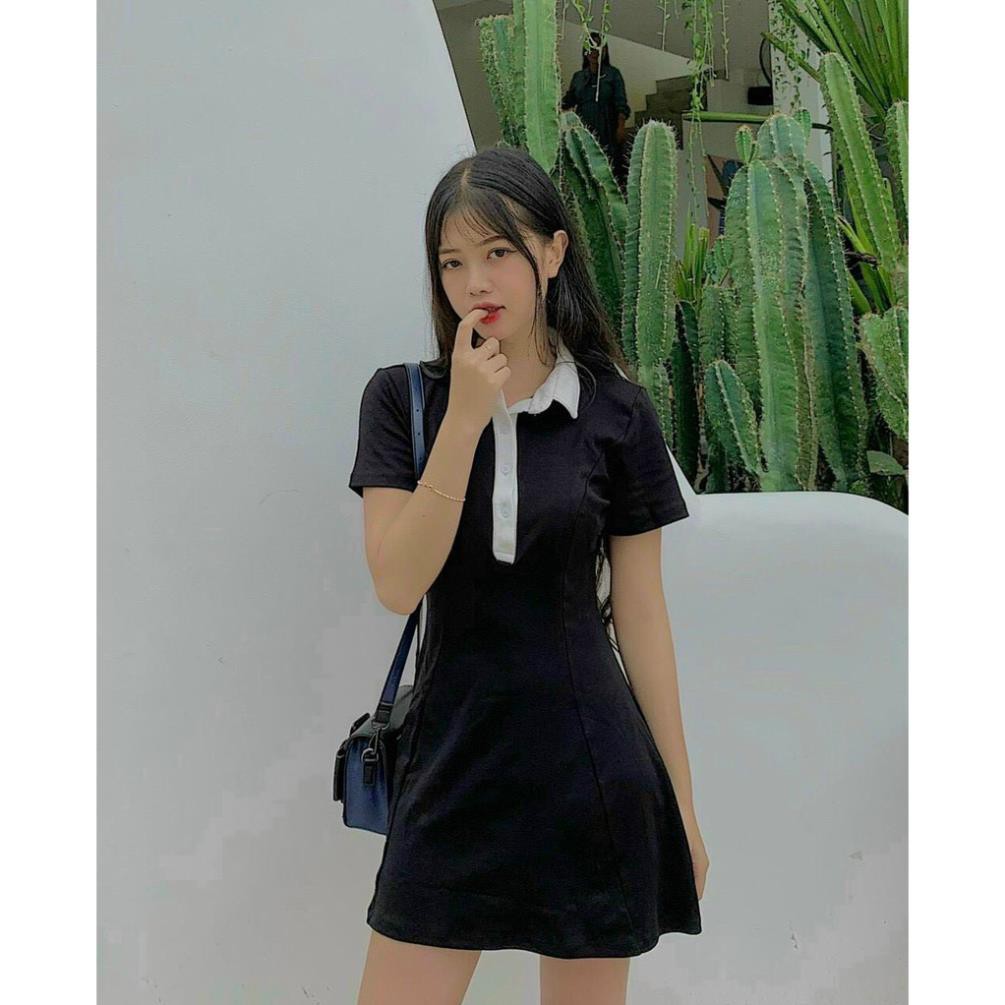 💃 Đầm Polo Nữ Đen Dáng Ôm. HANN's Closet. Váy Nữ Ngắn Body Ngắn Siêu Hách Dáng | BigBuy360 - bigbuy360.vn