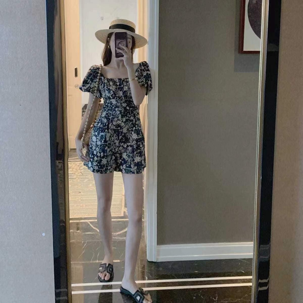 Áo liền quần PERTY tay phồng phong cách Hàn Quốc thời trang cho nữ