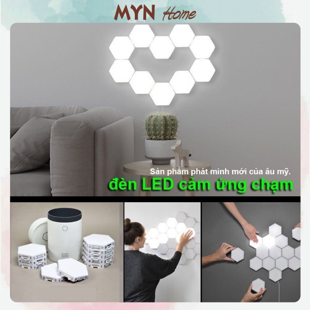 Đèn ngủ cảm ứng, đèn led tổ ong lắp ghép trang trí thông minh MYN Home