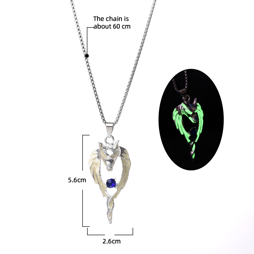 Vòng cổ Mặt Hình Sói Phát Sáng Phong Cách Hip Hop