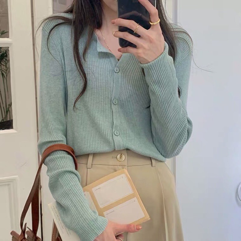 ÁO KHOÁC LEN TĂM CARDIGAN STYLE KOREAN