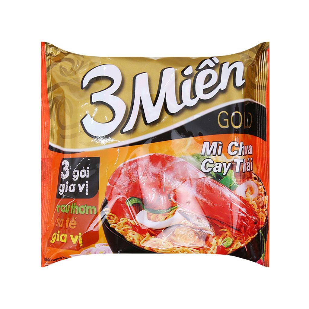 MÌ 3 MIỀN GOLD BÒ HẦM RAU THƠM - LẨU GÀ CHUA CAY - TÔM CHUA CAY VIỆT