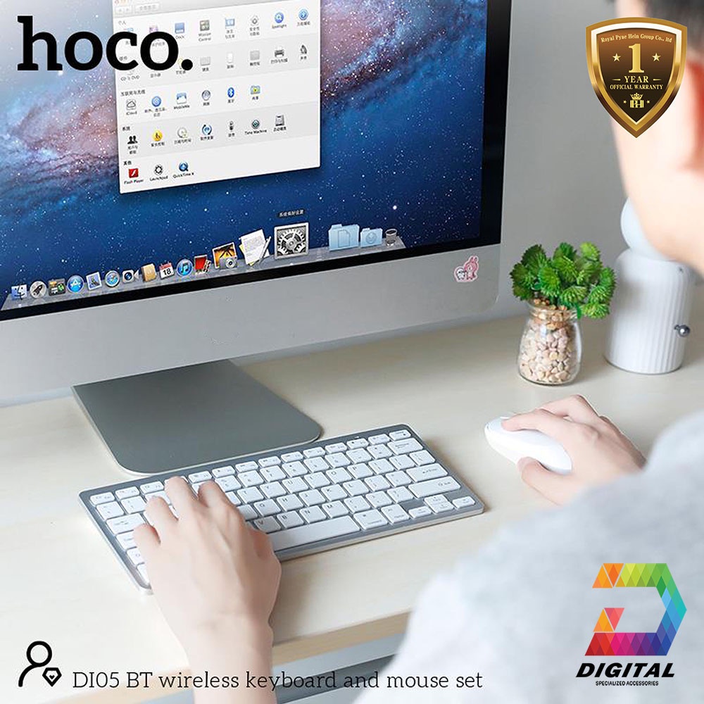 Combo Chuột Và Bàn Phím Không Dây Hoco Di05 Chính Hãng Kết Nối Qua Bluetooth