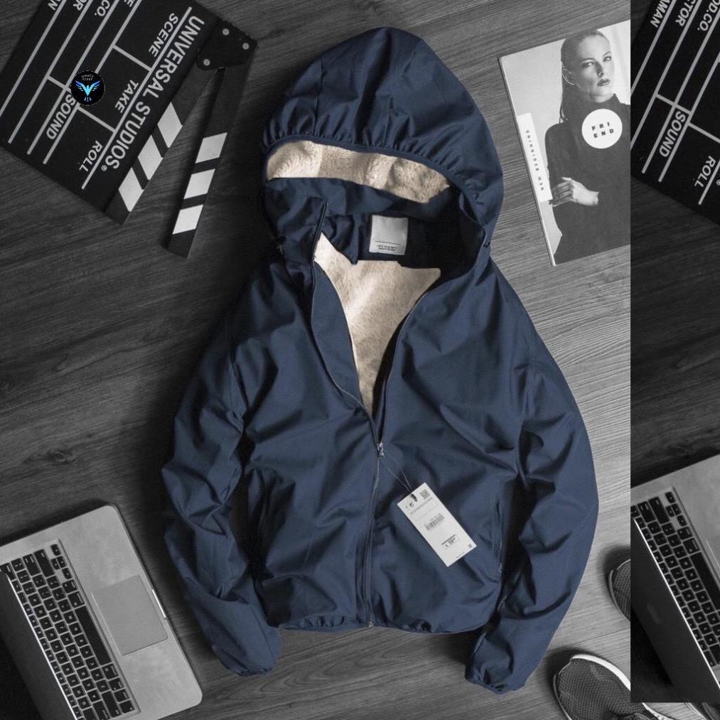 [Hàng đẹp-mũ rời-có túi trong] Áo khoác gió nam nữ LÓT LÔNG cừu màu ghi siêu ấm chắn gió chống nước bền đẹp tiện lợi | BigBuy360 - bigbuy360.vn