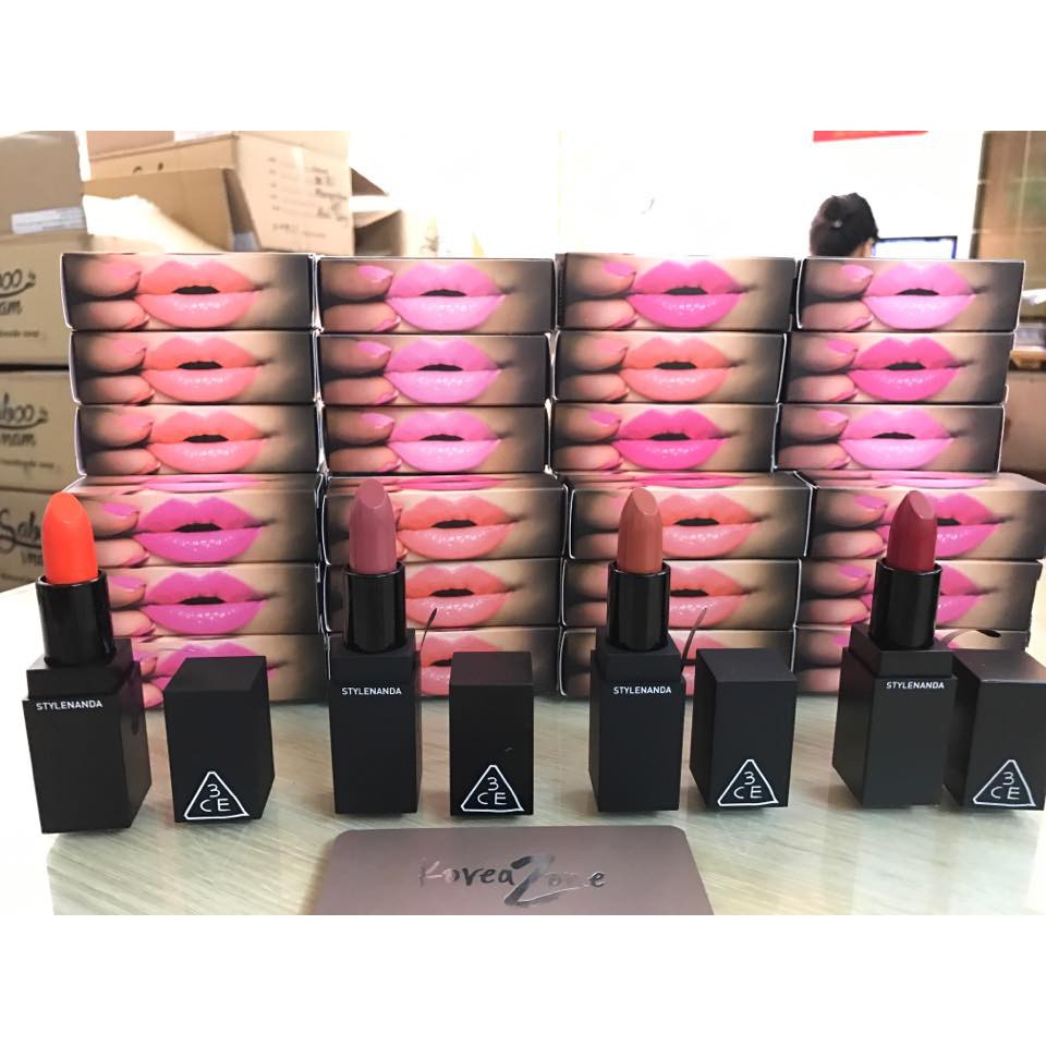 Son Thỏi Lì 3CE Matte Lip Color Vỏ Đen