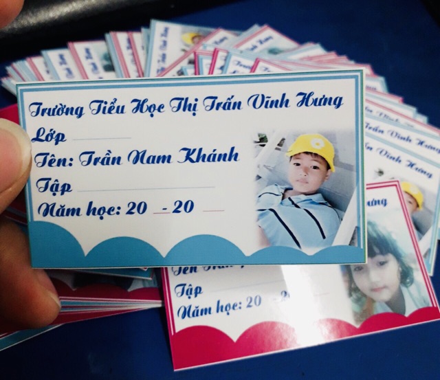 Combo 20 Nhãn vở in ảnh theo yêu cầu , đặt in nhãn vở 20 cái