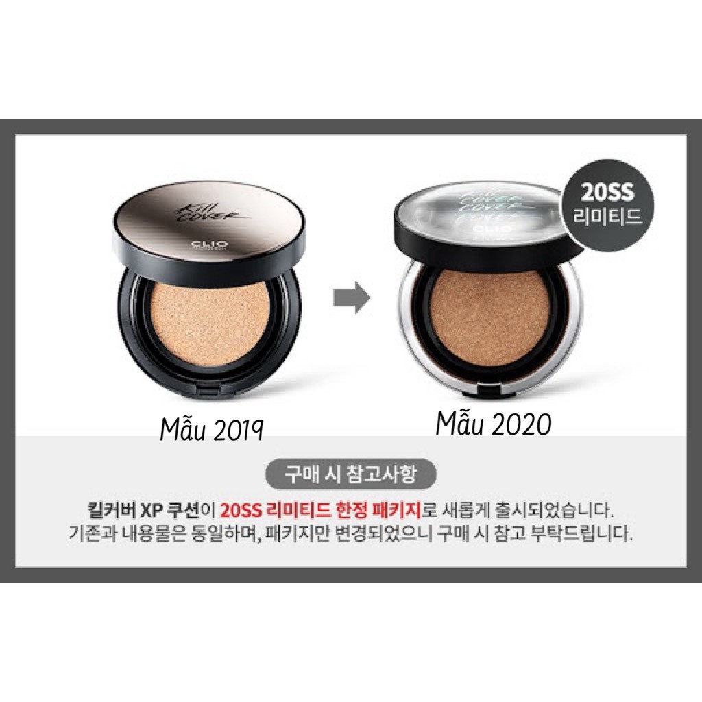 (Mẫu mới) Set Phấn Nước Clio Kill Cover Founwear Cushion XP Primer - Tặng kèm lõi