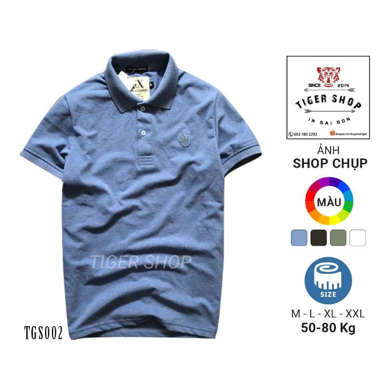 Áo thun nam ngắn tay có cổ logo đẹp tigershop Tgs024