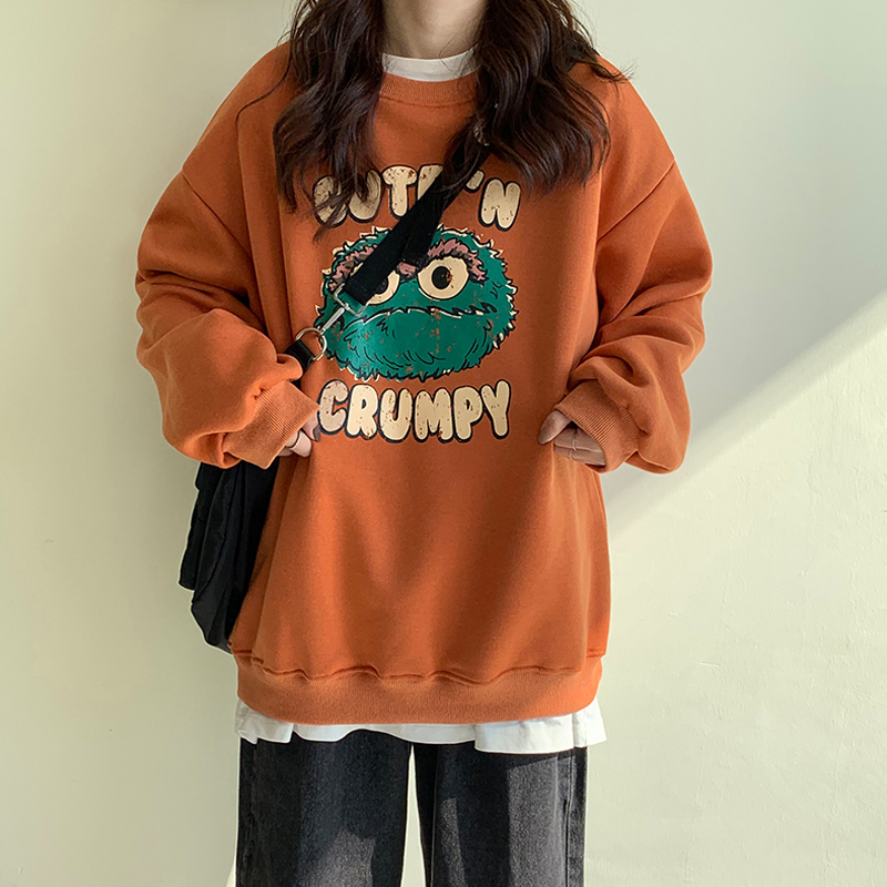 Áo Thun Mùa Đông Dáng Rộng In Hình Hoạt Hình Vui Nhộn Phong Cách Hàn Quốc Giản Dị Cho Nữ | BigBuy360 - bigbuy360.vn