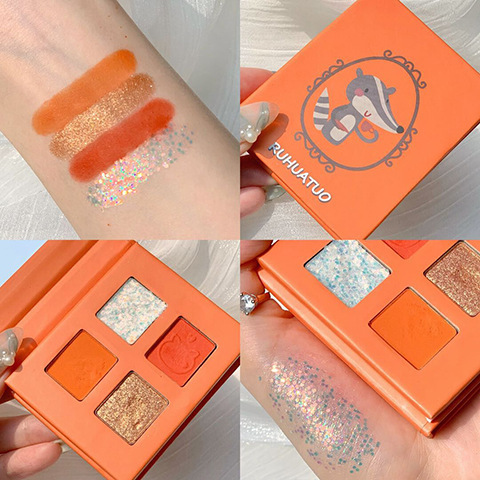 (Hàng Mới Về) Bảng Phấn Mắt 4 Màu Mini Dễ Thương | BigBuy360 - bigbuy360.vn