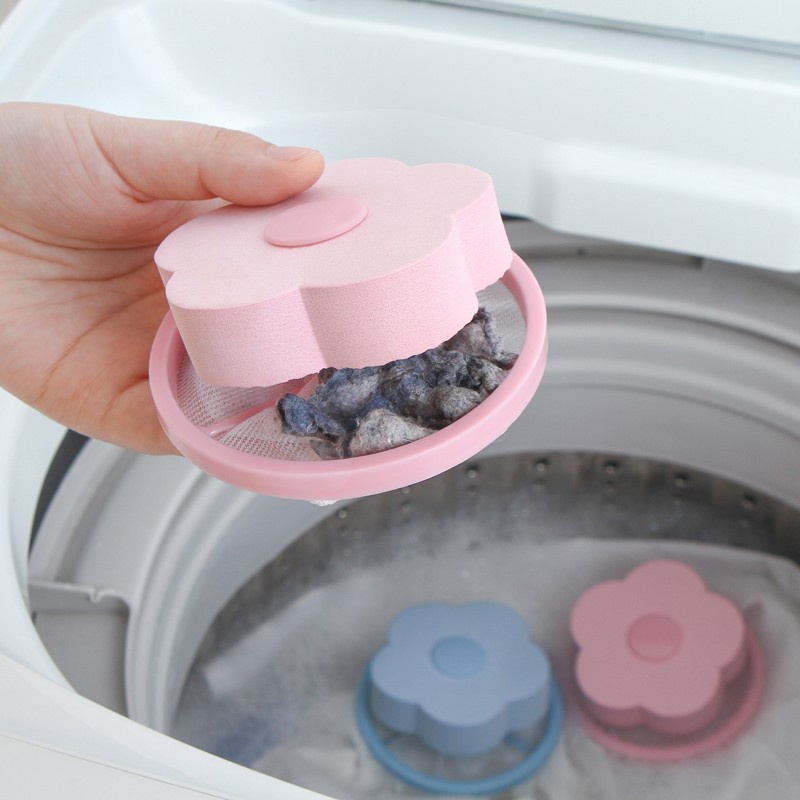 1 Bóng Giặt Đồ Hình Bông Hoa Nổi Kèm Túi Lọc Tiện Dụng