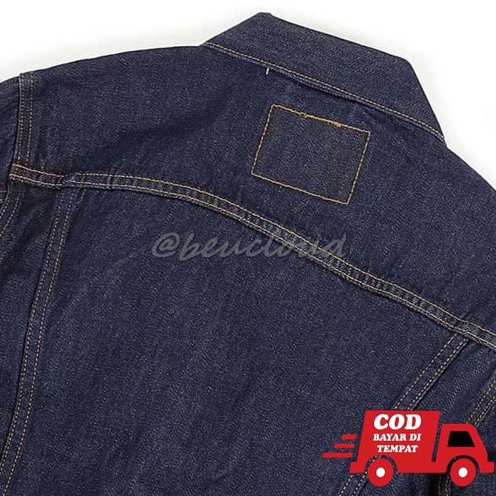 Levi Áo Khoác Jean Nam Size Lớn Màu Xanh Đậm / Xanh Dương Đậm Thời Trang Levis