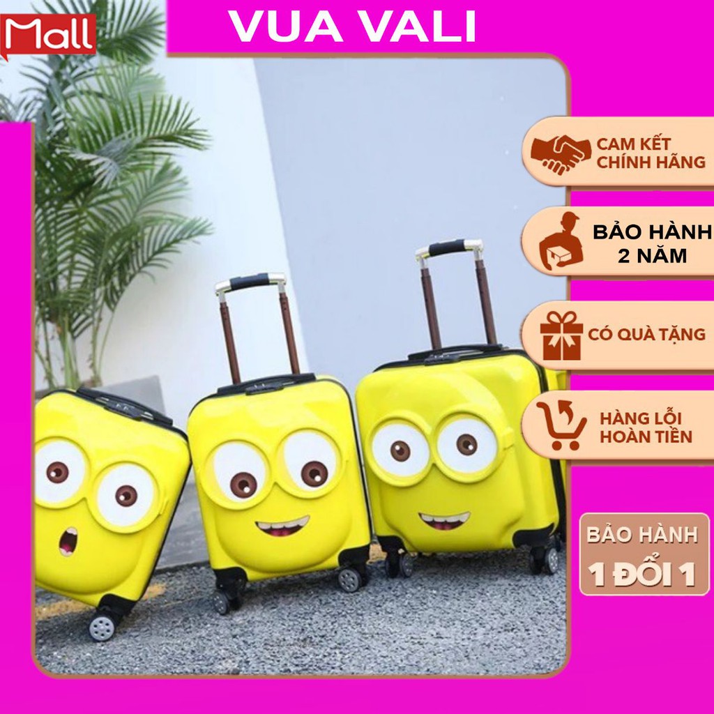 VALI KÉO CHO BÉ🍓 𝐇𝐎𝐓 𝟐𝟎𝟐𝟏 🍓VALI DU LỊCH KÈM 3 TÍCH NHỰA ABS SIÊU BỀN CHỊU LỰC TỐT CHỐNG VA ĐẬP XƯỚC VỠ