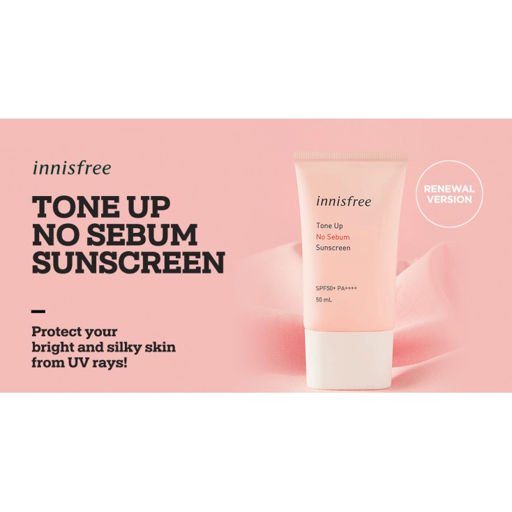 Chống Nắng Innisfree Tone Up No Sebum SPF 50+