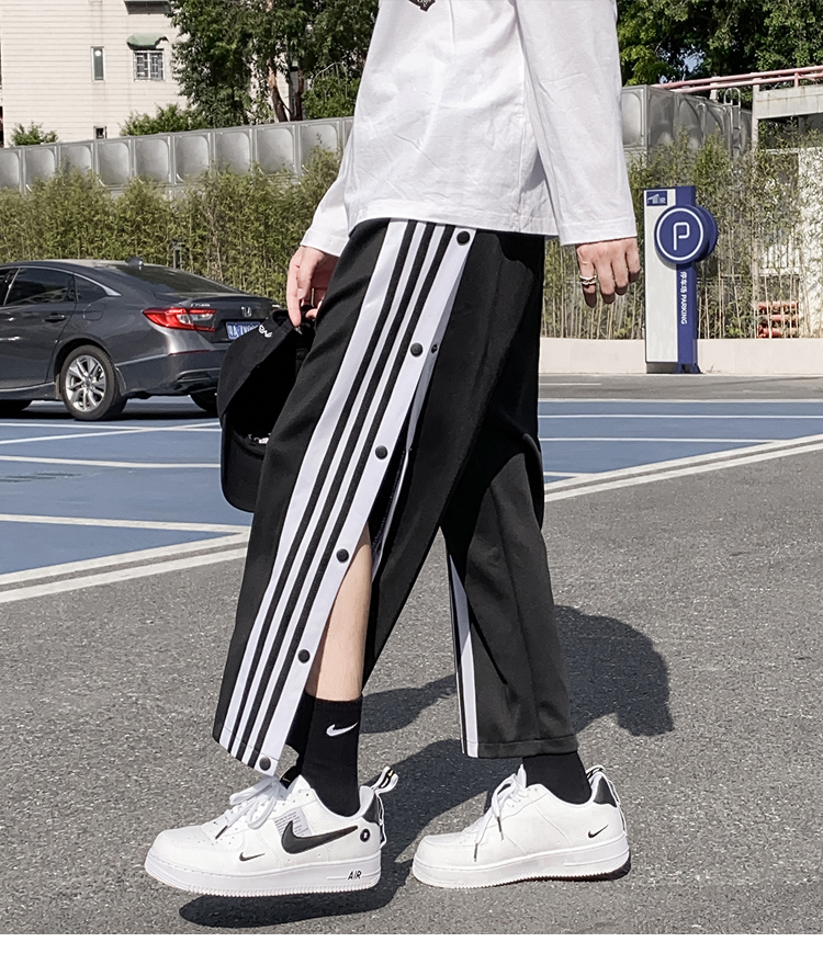 Quần dài thể thao có cúc bấm ống rộng cỡ lớn M-3XL phong cách Unisex hợp thời trang cho nam | BigBuy360 - bigbuy360.vn