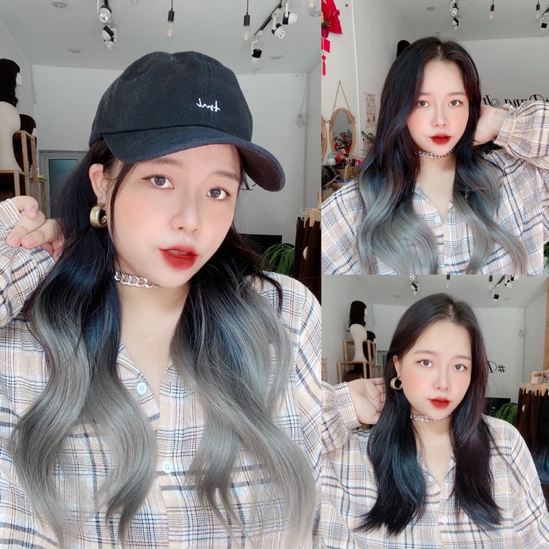 KU07 Tóc giả kẹp u xoăn sóng đẹp 60cm