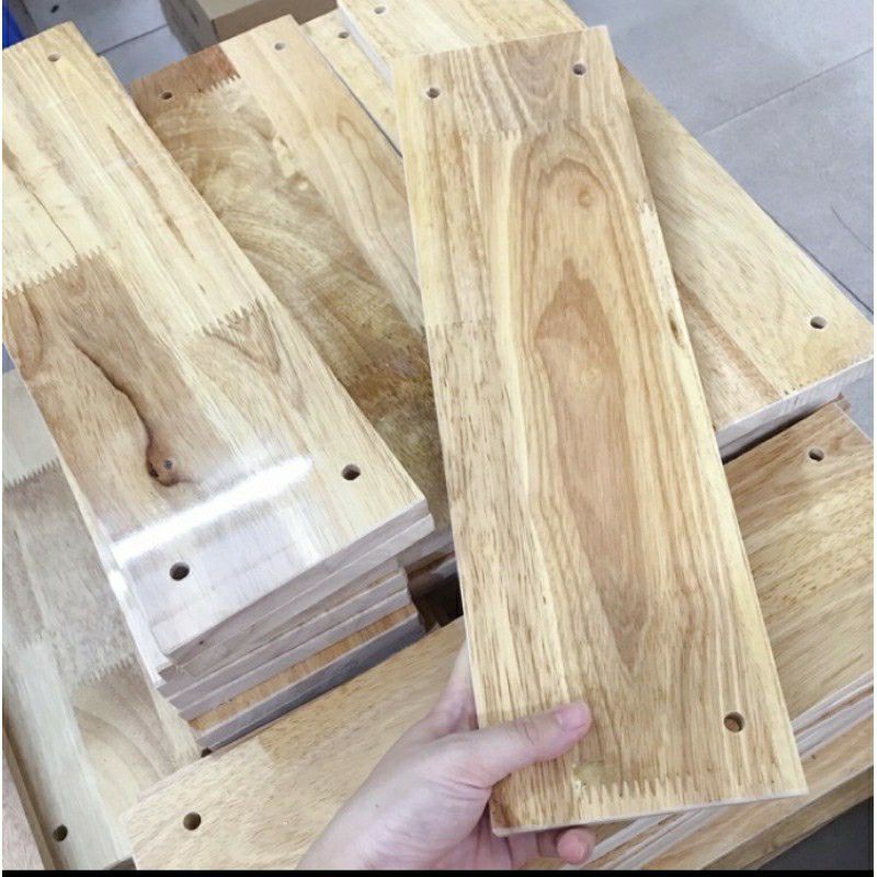 Mặt bàn gỗ cao su tự nhiên (R20*D40cm) dày 18mm đầy đủ kích thước đã sơn,phủ bóng và bo góc-Mua về là dùng ngay FREE