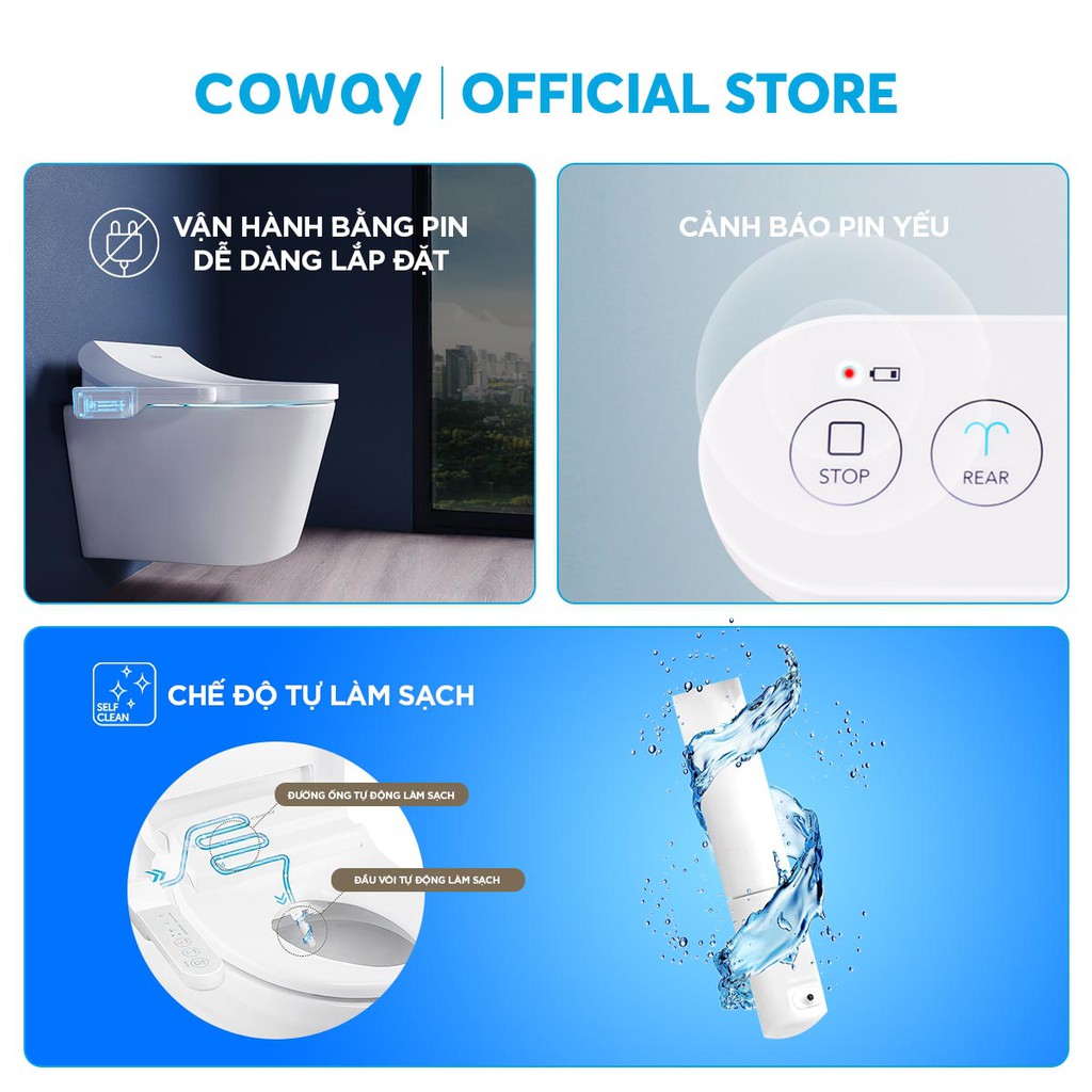 Nắp bồn cầu thông minh Coway Bateri Bidet BA35-A