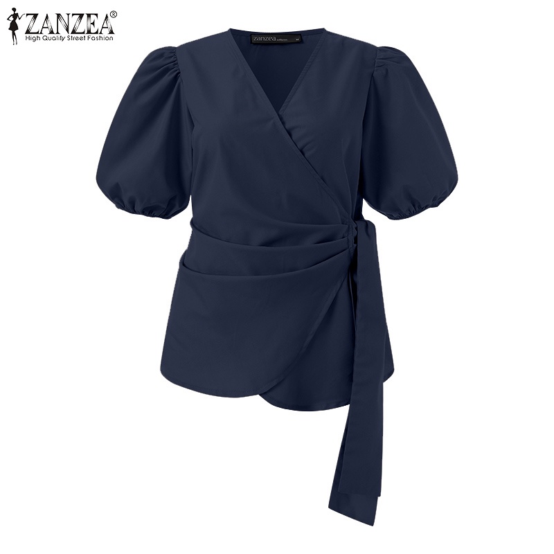 Áo nữ Zanzea tay lửng cổ chữ v thời trang thanh lịch