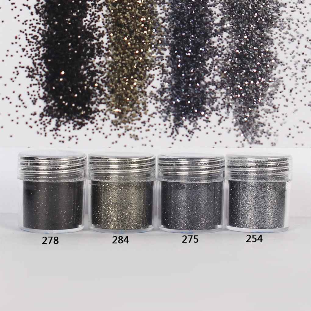 Bột Kim Tuyến Lấp Lánh Màu Đen Trang Trí Móng Tay 4-16