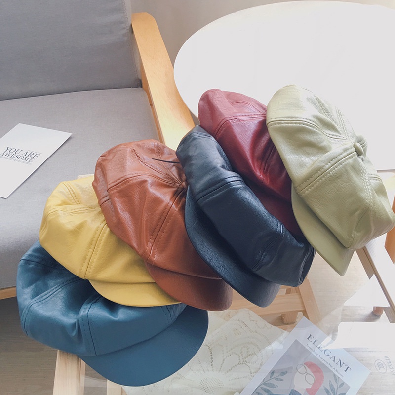 Mũ nồi beret trẻ em, Mũ beret chất Da mềm nhiều màu dễ thương phong cách Vintage cho bé từ 2-5 tuổi ML04