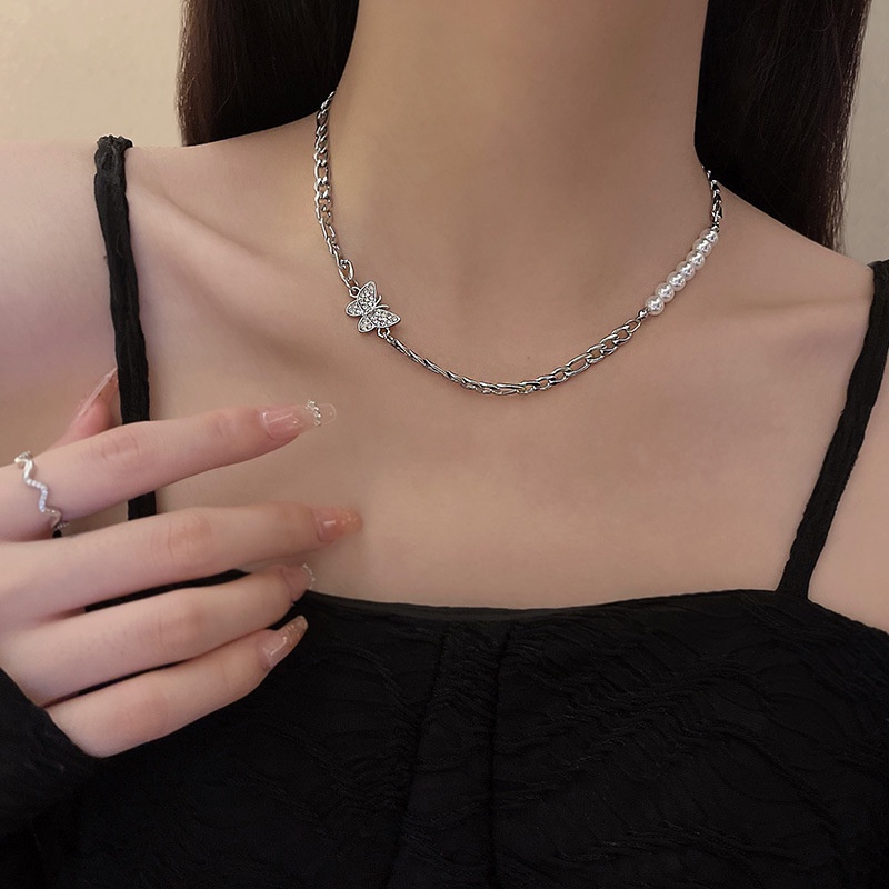 Dây Chuyền Hai Lớp Đính Ngọc Trai Thiết Kế Mới Cao Cấp Phong Cách Thời Trang Dành Cho Nữ