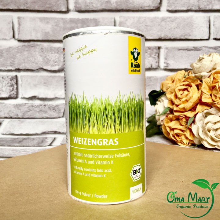 Bột cỏ lúa mì hữu cơ Raab 140g