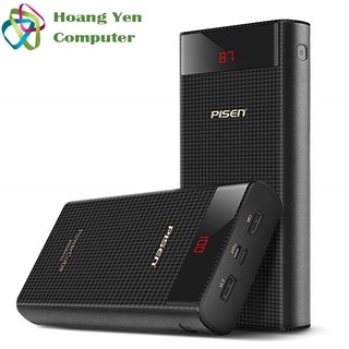 Sạc Dự Phòng 20000Mah Pisen TS-D221 Power Station Màn Hình Led, 2 Cổng INPUT - BH 1 Năm