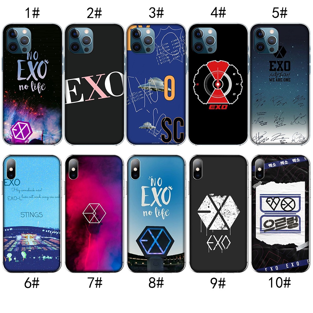 Ốp Điện Thoại Trong Suốt Hình Kokp EXO Cho iPhone SE 2020 13 Mini Pro Max MZD101