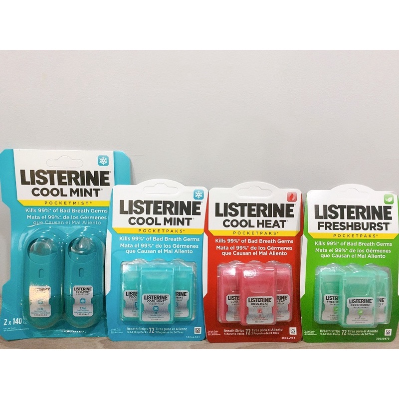 Miếng ngậm / xịt thơm miệng Listerine Pocketpaks (Vĩ 3 hộp x 24 miếng)