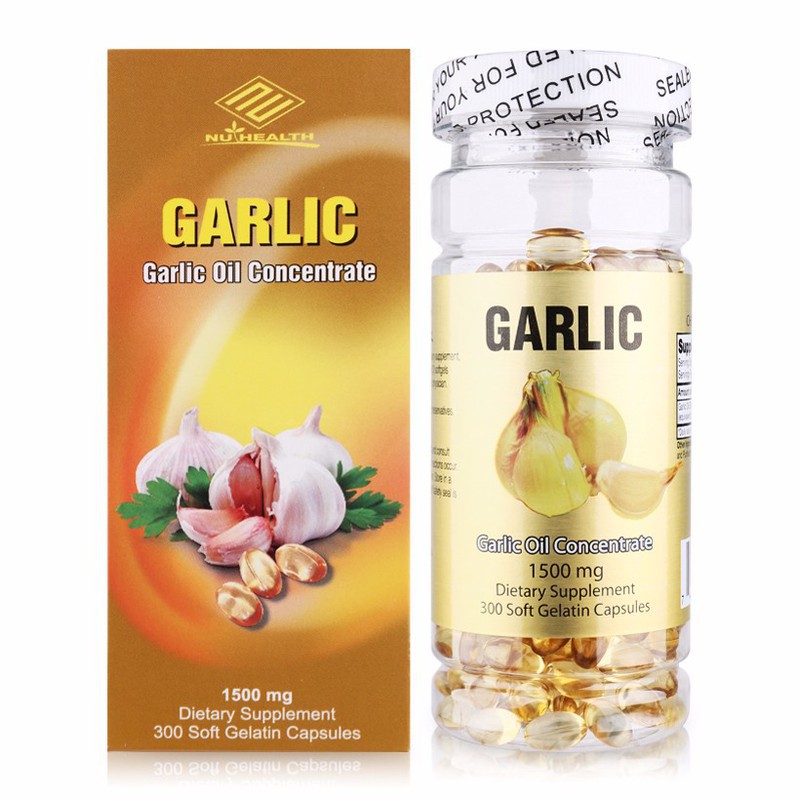 Tinh dầu tỏi không mùi Garlic Oil Concentrate NuHealth Mỹ lọ 300 viên tăng cường đề kháng, cam kết chính hãng