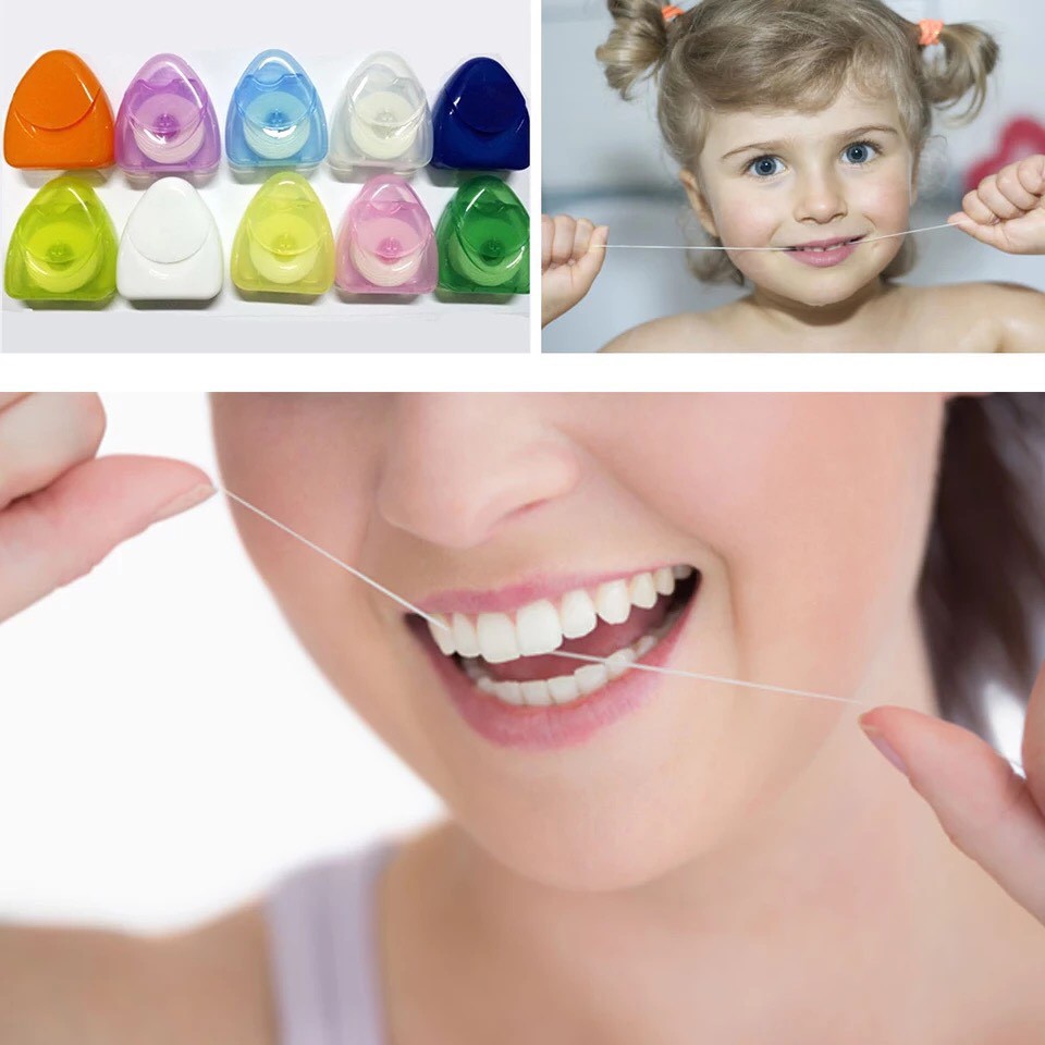💖 50 Mét Chỉ Nha Khoa💖 vệ sinh răng miệng cho người lớn và bé.Giao màu sắc ngẫu nhiên hộp chỉ nha khoa mùi bạc hà