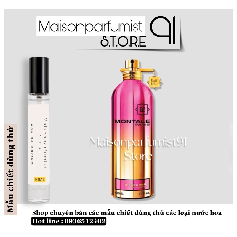 Nước hoa unisex The New Rose 𝗠𝗢𝗡𝗧𝗔𝗟𝗘 - ( 𝐦𝐚̂̃𝐮 𝐭𝐡𝐮̛̉ 𝟓𝐦𝐥/𝟏𝟎𝐦𝐥 )