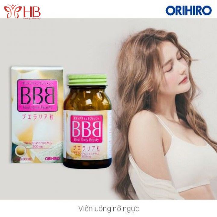 Viên uống nở ngực ORIHIRO BBB Best Beauty Body 300 viên giúp tăng kích thước vòng 1 tự nhiên