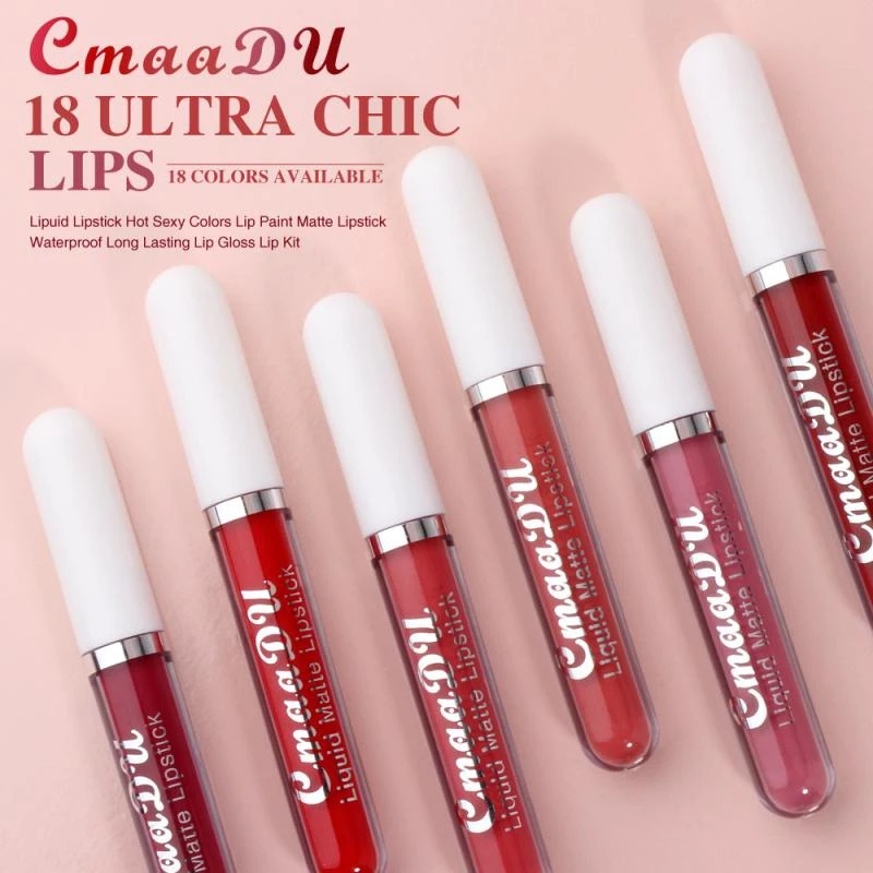 Son Môi Dưỡng Ẩm Chống Thấm Nước Chống Dính Cốc 18 Màu Mờ Thời Trang