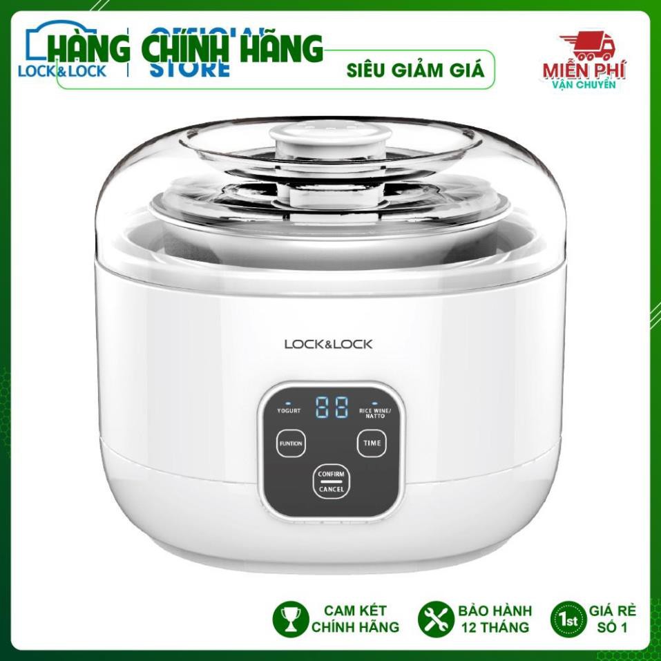 Máy làm sữa chua Lock & Lock Yogurt Maker 1L, 220V, 50Hz, 15W - Màu trắng EJY211