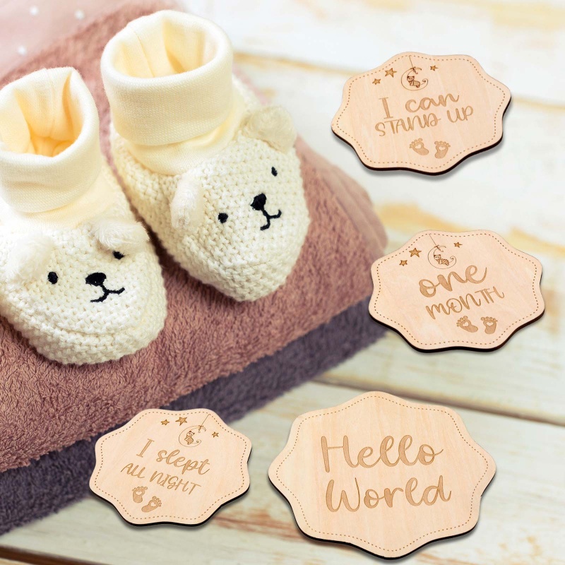 Bộ 13 Thẻ Đánh Dấu Cột Mọc Răng Hai Mặt In Họa Tiết Xinh Xắn Cho Bé