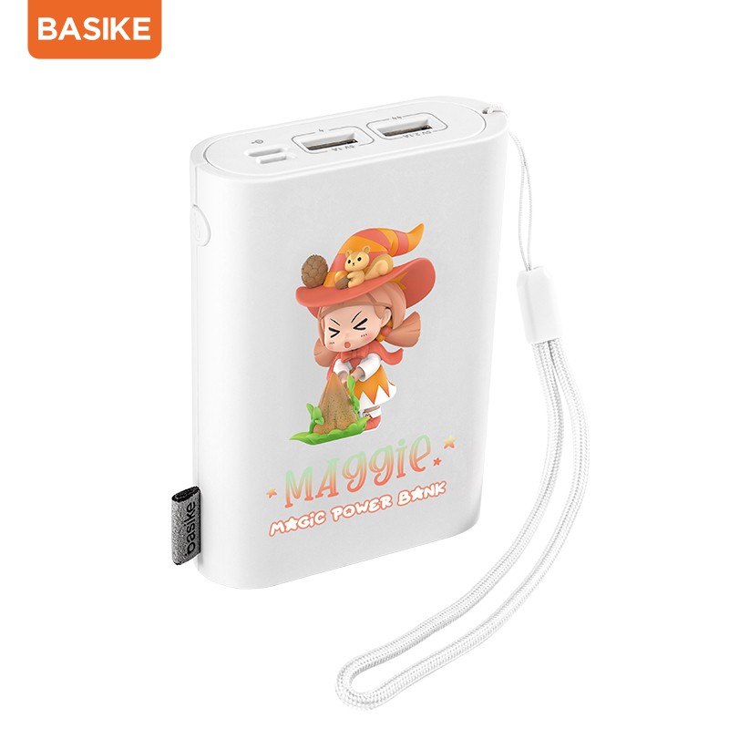 Pin Sạc Dự Phòng Basike Cho Samsung Oppo Iphone Dung Lượng 10000mah Đầu Ra 2.1a Kèm Cáp Sạc Tiện Dụng Free small fan