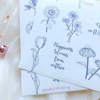 Bullet Journal Sticker - Hoa dại - Tím