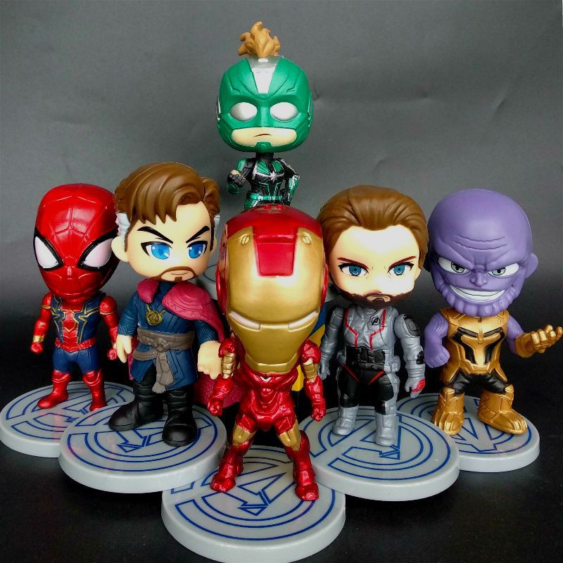 [nhựa đặc siêu bền] đồ chơi siêu anh hùng nhân vật MÔ HÌNH AVENGER DR STRANGE IRON MAN SPIDER MAN CAPTAIN MARVEL Caption