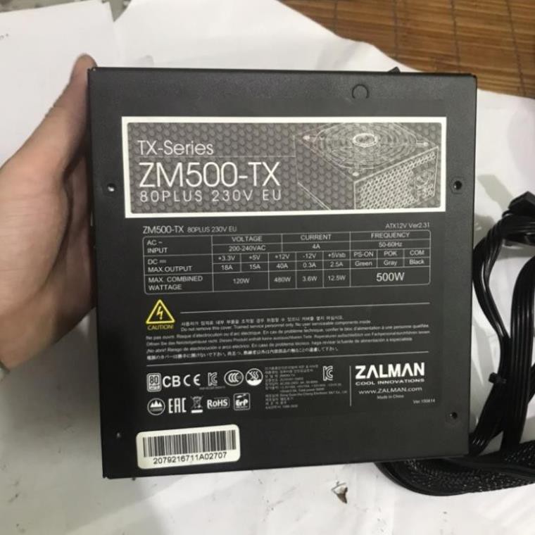 Nguồn Zalman ZM500-TX công suất 500 Fan led siêu đẹp