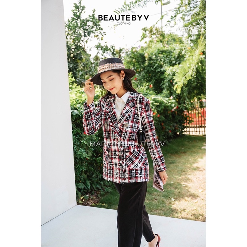 Pass áo blazer tweed của BeautebyV size M