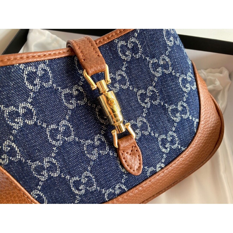 túi xách tay nữ có dây đeo chéo da vải bò một ngăn gucci Gc gg