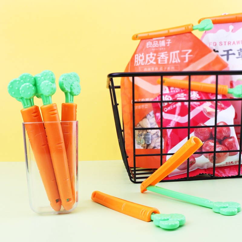 Set 5 Kẹp Niêm Phong Chống Ẩm Mốc Hình Củ Cà Rốt