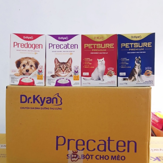 Sữa Precaten cho mèo sơ sinh, mèo gầy yếu hộp giấy 110g