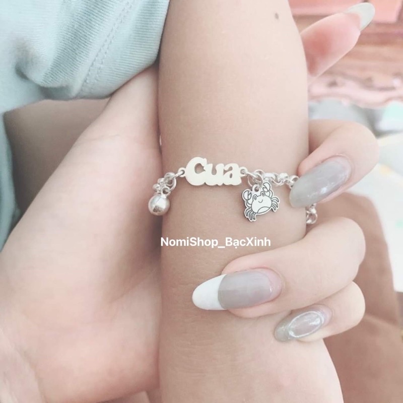 Vòng tay chuẩn bạc cho bé Miễn Phí 1Charm+1CHUÔNG làm tên bé theo yêu cầu Mainomi Shop Bạc Xinh